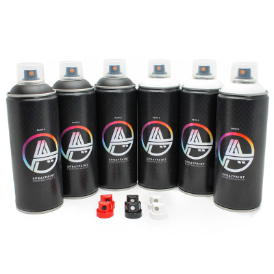 Double A Spraypaint Pack 6x 400ml - Black & White