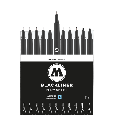 Molotow Blackliner Complete 11 Permanent Marker Set
