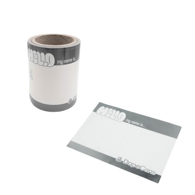 Dope Cans Sticker Hello My Name Is Rolle - 100 Sticker - Silver Metallic
