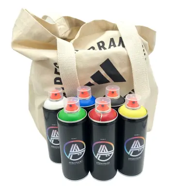 Double A Spraydosen 6x 400ml Color & Adidas Logo Beutel Natur Set