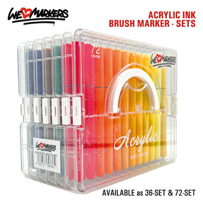 WLM ACRYLIC INK BRUSH-MARKER-SETS - 36 & 72 FARBEN SET