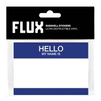 Flux Eggshell Hello My Name Is Stickers 50 Sticker - Blau...