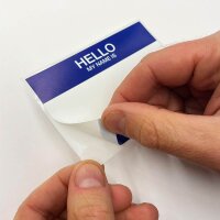 Flux Eggshell Hello My Name Is Stickers 50 Sticker - Blau...